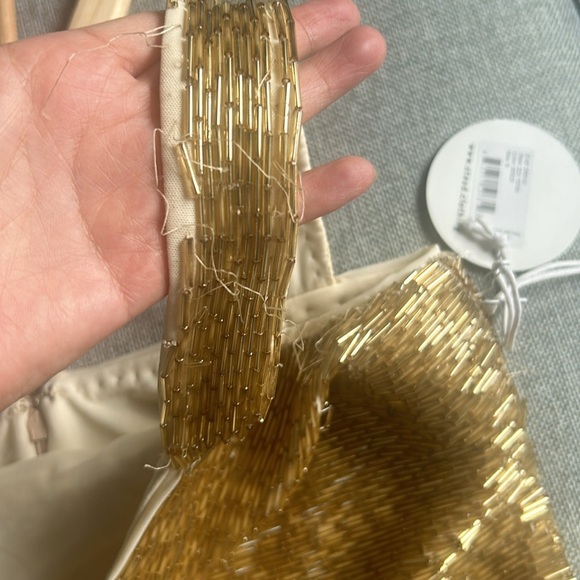 Staud Evie Beaded Gold Sequin Mini Dress Size S - Picture 7 of 17